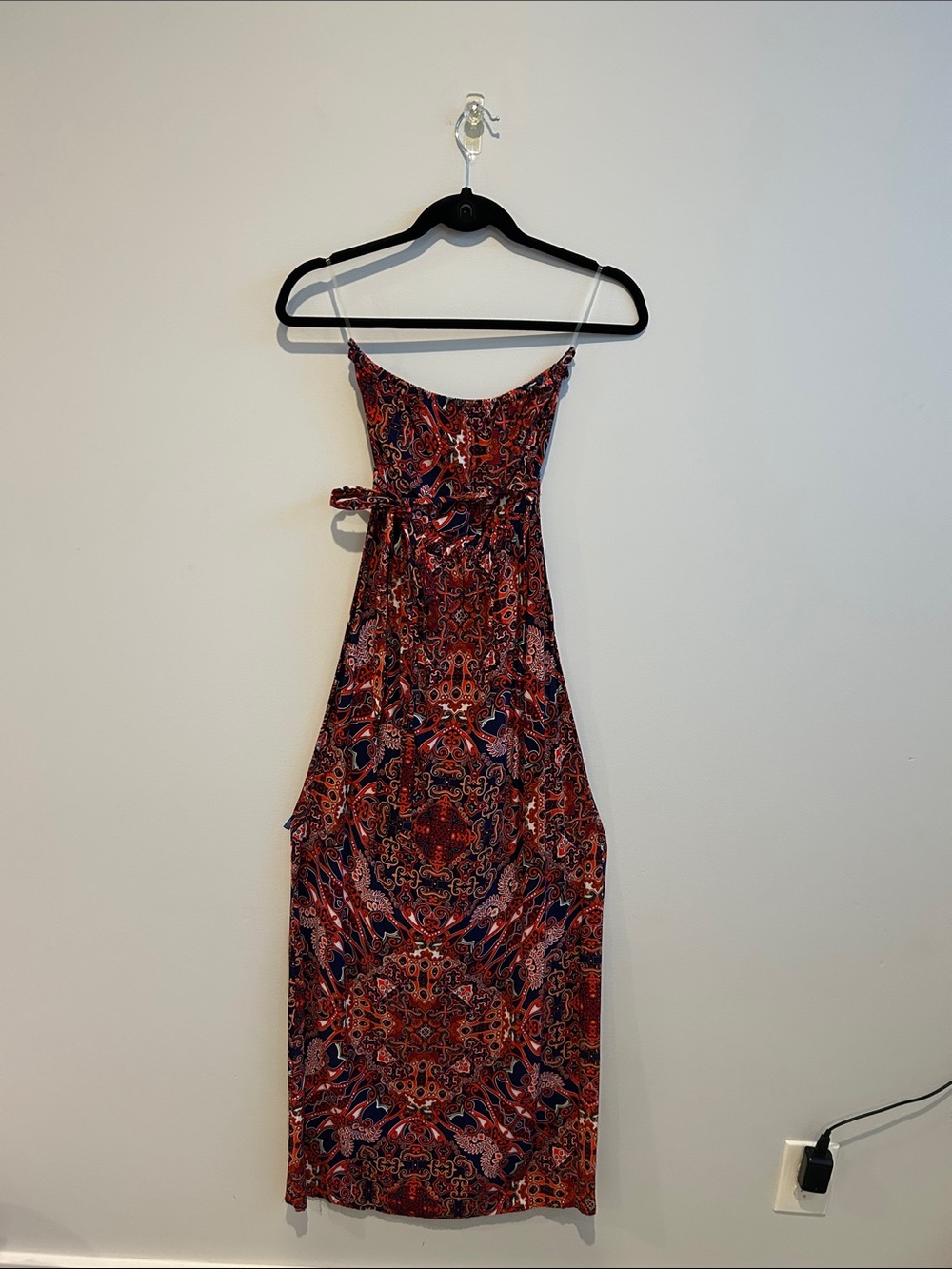 Red Paisley Strapless Maxi Dress - (Brand)